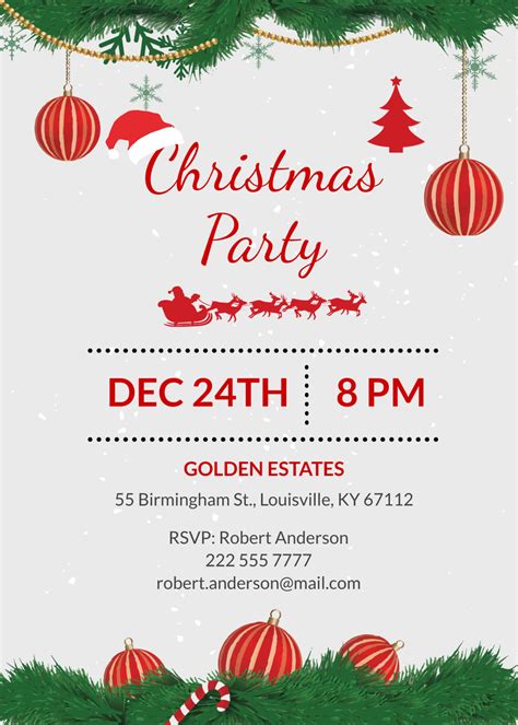 Free Editable Christmas Party Invitation Templates