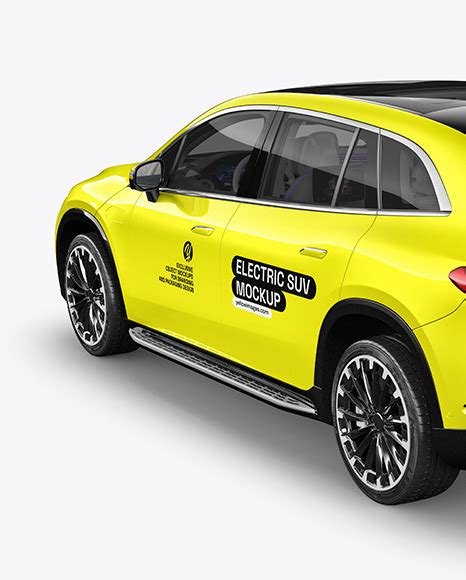Download Free Electric Crossover SUV - Back Half Side View PSD Object Mockups