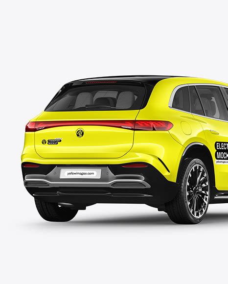 Download Free Electric Crossover SUV - Back Half Side View PSD Object Mockups Free PSD Mockups