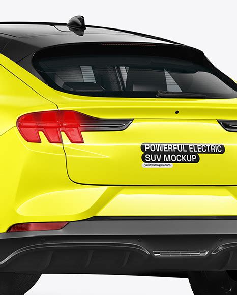 Download Free Electric Crossover SUV - Back Half Side View PSD Object Mockups PSD Files
