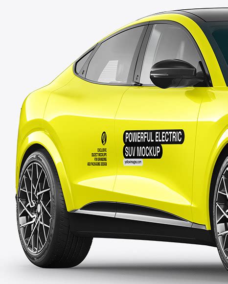 Download Free Electric Crossover SUV - Half Side View PSD Object Mockups PSD Files