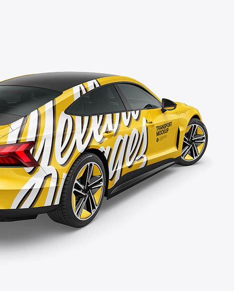 Download Free Electric Executive Car Mockup - Back Half Side View PSD Object Mockups PSD Files