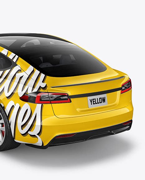 Download Free Electric Executive Car Mockup - Back Half Side View PSD PSD Yellowimages PSD Files