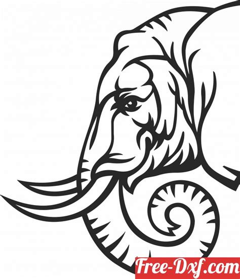 Download Free Elephant - SVG File, DXF File Commercial Use DXF Files