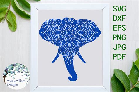 Download Free Elephant Mandala Animal SVG/DXF/EPS/PNG/JPG/PDF Files Free PSD Mockups