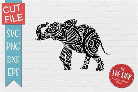 Download Free Elephant Mandala SVG/DXF/EPS/PNG/JPG/PDF Files DXF Files