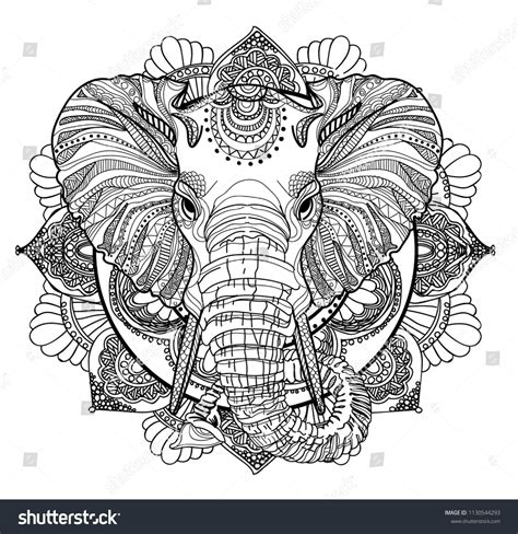 Download Free Elephant Mandala Vector Coloring Book Files Free PSD Mockups
