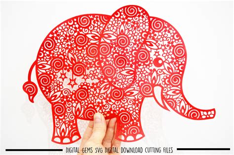 Download Free Elephant Paper Cut SVG / DXF / EPS Files DXF Files