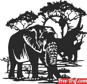 Download Free Elephant design DXF Files