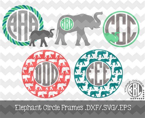 Download Free Elephant monogram frames Commercial Use For Crafts