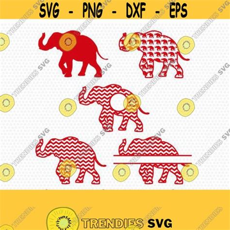 Download Free Elephant monogram frames for Cricut Machine