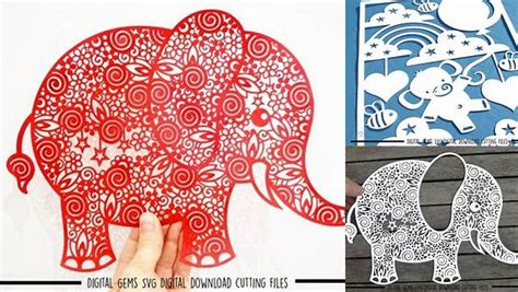 Download Free Elephant paper cut SVG / DXF / EPS Files DXF Files