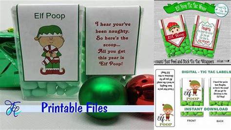Download Free Elf Poop - Tic Tac Label Crafts
