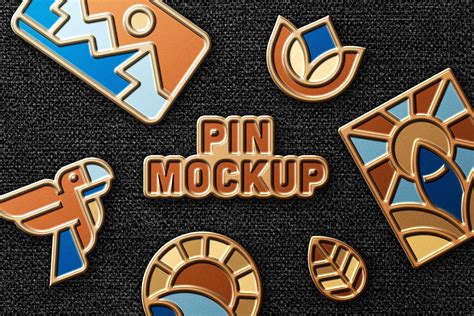 Download Free Enamel Pin Mockup Logo Bundle PSD Templates TIFF Files