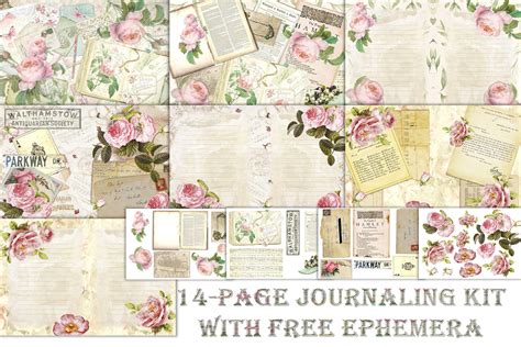 Download Free Ephemera Kit with Free Backgrounds Commercial Use For Crafts