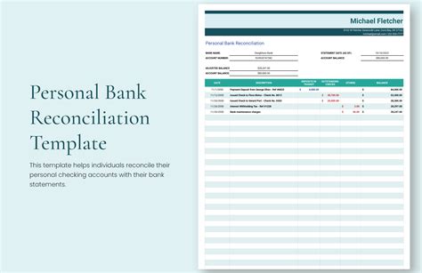 Free Excel Bank Reconciliation Template