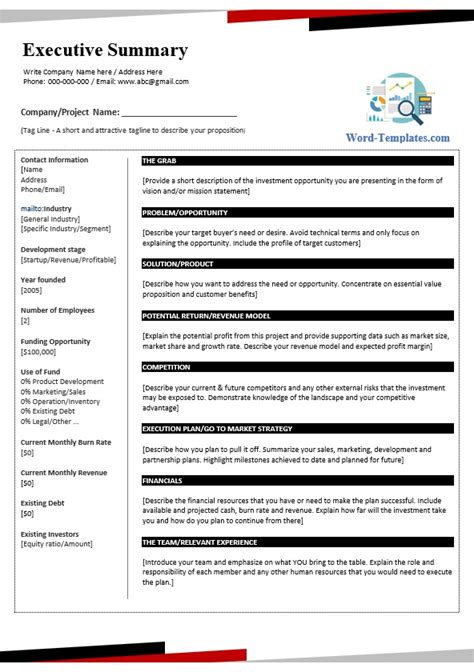 Free Executive Summary Template Word