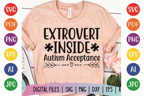 Download Free Extrovert Inside Autism Acceptance For Silhouette