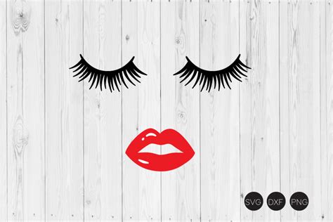 Download Free Eyelashes and red lips Files DXF Files