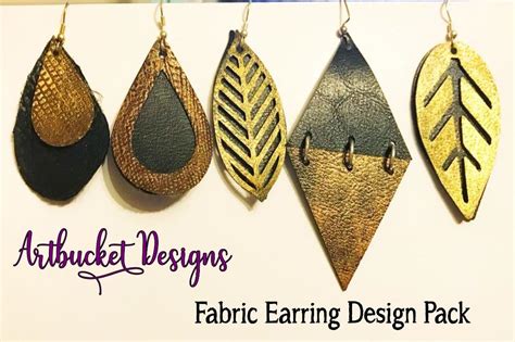 Download Free Fabric Earring Design Pack of 7- Stacked Designs DXF Files