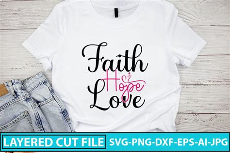 Download Free Faith Hope Love SVG Cut File Commercial Use DXF Files