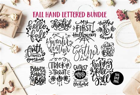 Download Free Fall/Autumn SVG Hand Lettered Bundle Crafts