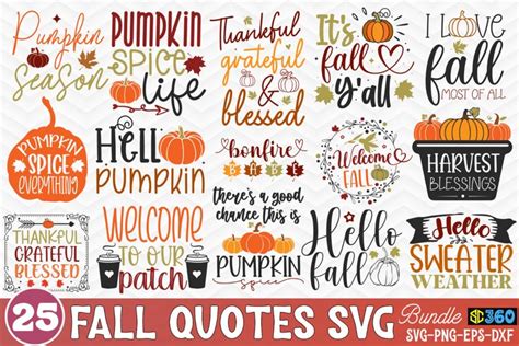 Download Free Fall Bundle Svg, Autumn Quotes Bundle DXF Files