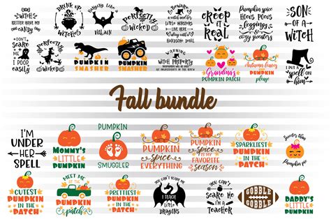 Download Free Fall Bundle of 9 Cut Files SVG PNG DXF Images