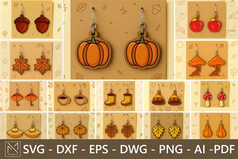 Download Free Fall Earrings SVG Bundle Commercial Use