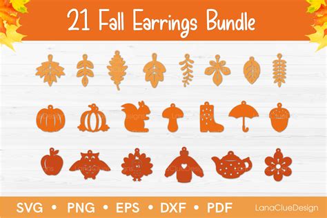 Download Free Fall Earrings SVG Bundle Crafts