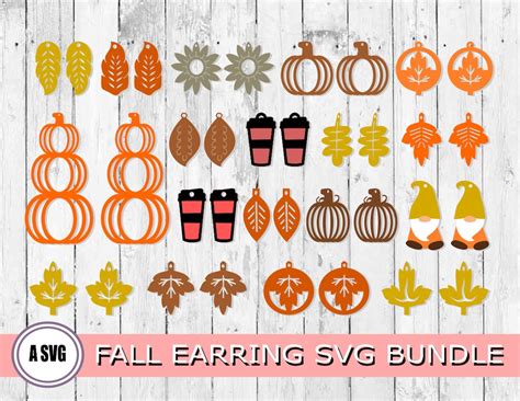 Download Free Fall Earrings SVG Bundle Printable
