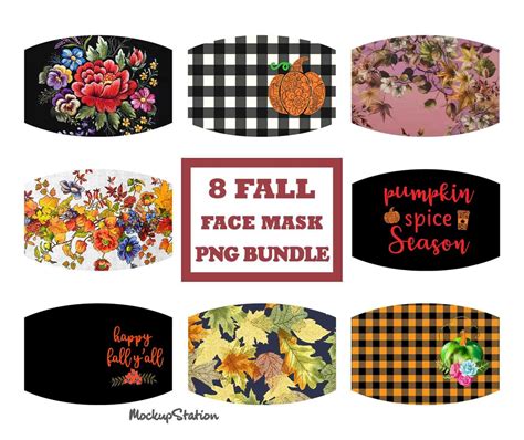 Download Free Fall Face Mask PNG Sublimation Designs Bundle, Pumpkin Autumn DXF Files
