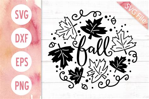 Download Free Fall Leaves Monogram / SVG PNG DXF Commercial Use DXF Files