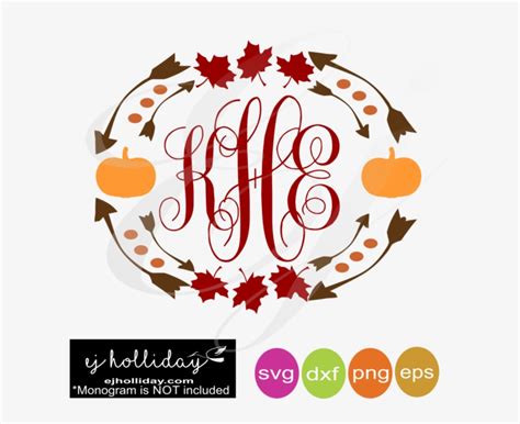 Download Free Fall Leaves Monogram / SVG PNG DXF Files