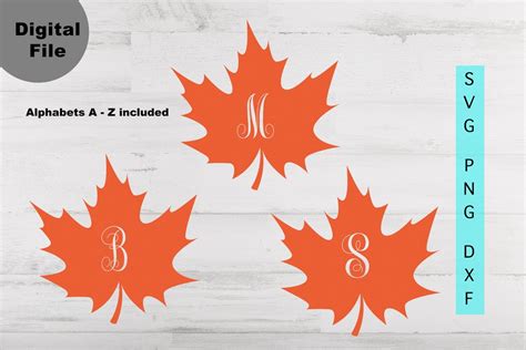 Download Free Fall Leaves Monogram / SVG PNG DXF Files DXF Files