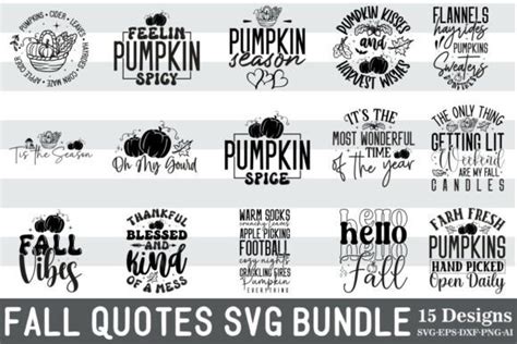 Download Free Fall Quote Bundle Silhouette DXF Files