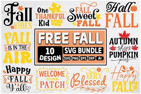 Download Free Fall SVG File Bundle with 10 Layered Cut Files Silhouette For Crafts