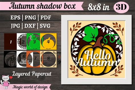 Download Free Fall Shadow Box SVG Commercial Use