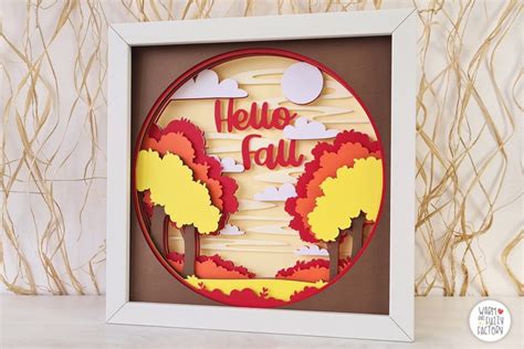 Download Free Fall Shadow Box SVG Commercial Use DXF Files