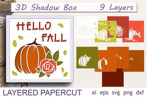 Download Free Fall Shadow Box SVG Creativefabrica For Crafts