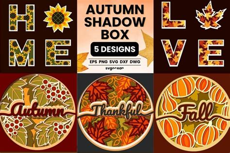 Download Free Fall Shadow Box SVG Cut Files