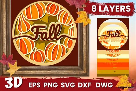 Download Free Fall Shadow Box SVG Silhouette