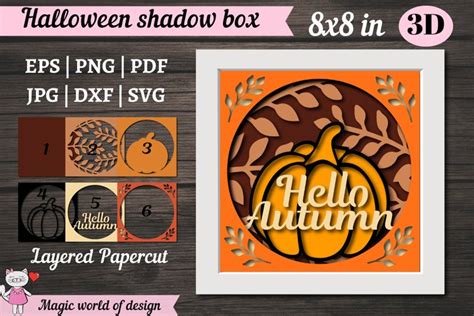Download Free Fall Shadow Box SVG for Cricut