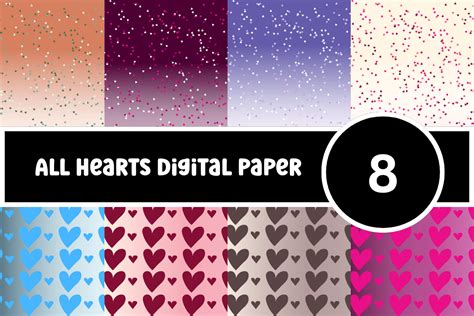 Download Free Falling Hearts Digital Paper Creativefabrica DXF Files