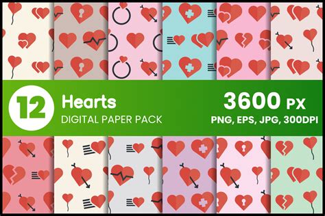Download Free Falling Hearts Digital Paper for Cricut Machine