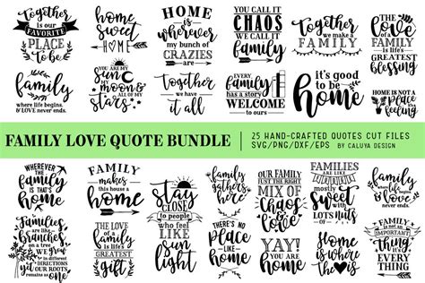 Download Free Family Love Quote SVG Cut Files Bundle DXF Files
