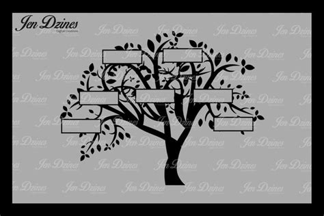 Download Free Family Tree 7 Names VG DXF EPS PNG Files DXF Files