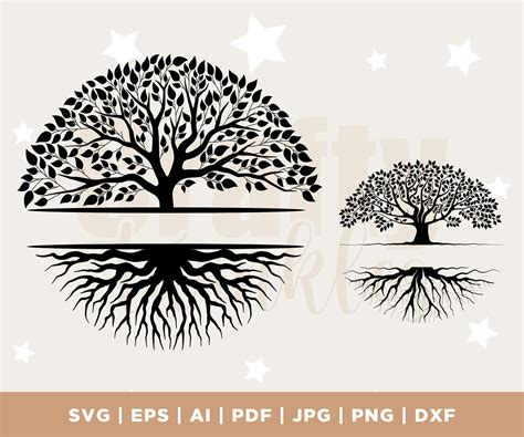 Download Free Family Tree Split, Tree, Tree Monogram, Split Frame Family Tree Silhouette DXF Files