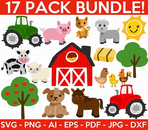 Download Free Farm Animal Set | SVG | PNG | DXF Commercial Use