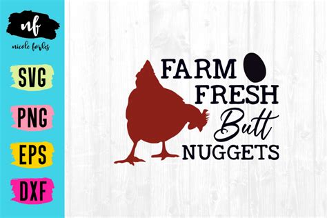 Download Free Farm Fresh Butt Nuggets SVG Cut File Commercial Use DXF Files